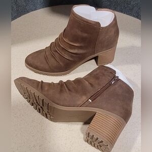 Life Stride Brown Suede Ankle Boots